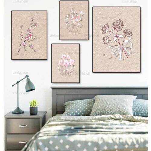 Nordic Modern Small Fresh Plants and Flowers Decorative Paintings 1 Pieces with No Frame