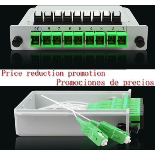 10PCS/lot SC APC PLC 1X8 splitter Fiber Optical Box FTTH Planar waveguide splitter Cassette Insertion Type Fiber Cable Hub