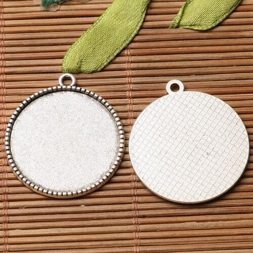12pcs Round shaped cabochon setting Single-sided design for multi- sizes to PICK tibetan silver and antiqued bronze color