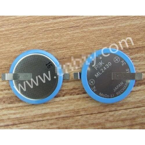 2PCS Japan 3V Rechargeable Button Cell ML2430 ML2430-TT2 Soldered Solder Leg