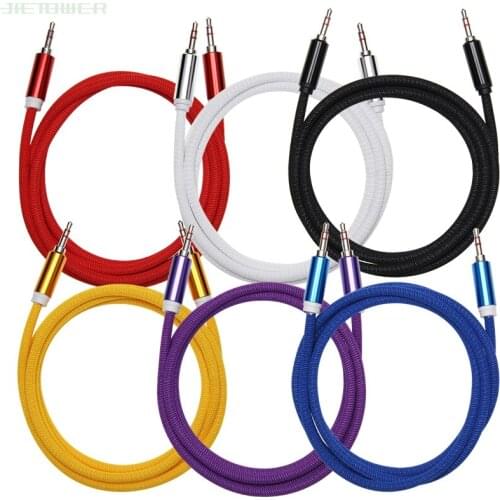 3.5mm Audio Cable Cloth Fabric Braid 3.5 Jack To Jack Aux Cord 1.5m Headphone Speaker AUX Cable for Iphone Car MP3 100pcs/lot