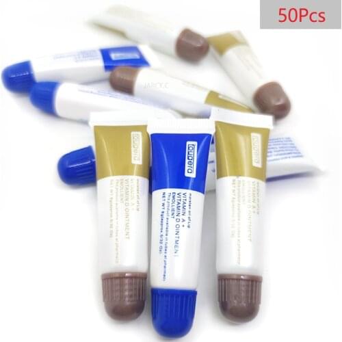 50Pcs Tattoo Aftercare Fast Healing Cream Vitamin A & D Anti Scar Tattoo Nursing Ointment For Tattoo Eyebrow Lips Skin Treament