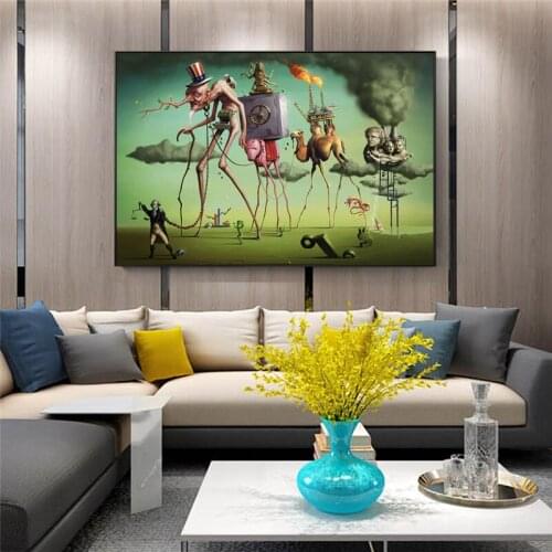 Abstract Canvas Painting Famous Surrealism Posters and Prints Nordic Wall Art Pictures for Living Room Decoration Salvador Dali