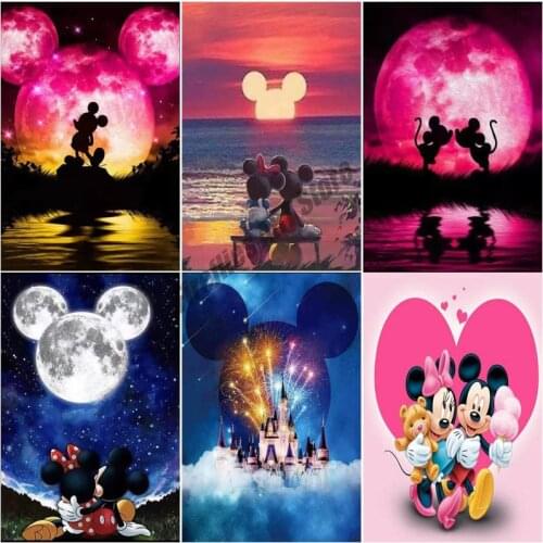 Minnie Mickey Lovers Diamond Painting Disney Full Square/Round 5D DIY Diamond Embroidery Mosaic Home Decor Christmas Gift