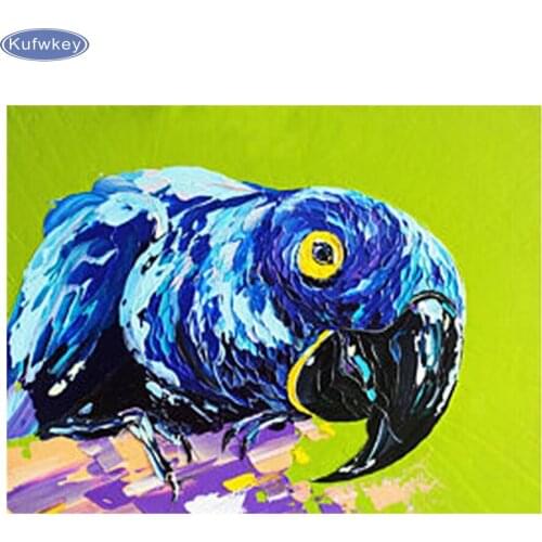Diamond painting Cross Stitch Parrot" Abstract colorful birds,5D DIY diamond embroidery full drill Rhinestone mosaic home decor