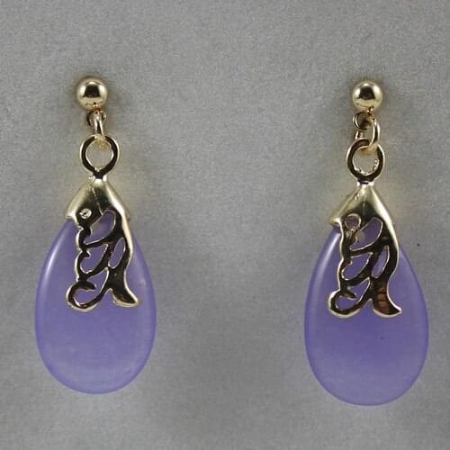 Free Shipping Elegant Natural jade Drop Earring