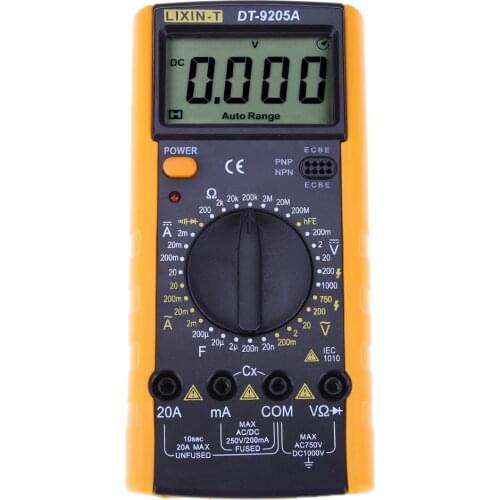 ANENG DT9205 Protection Digital Multimeter Ammeter Current Capacitance Tester Professional LCD Display Electric Portable Tester
