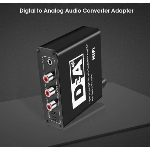 Digital Optical Toslink Coaxial To Analog RCA Audio Converter Decoder Adapter HIFI Headphone Amplifier RCA 3.5mm DAC