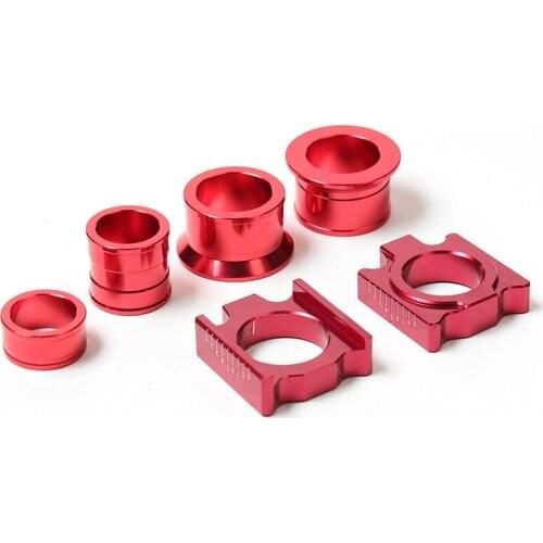 CNC Aluminum Rear Chain Adjuster Axle blocks with wheel busher Spacer sleeve and Brake clevis for CR125 CRF 250X 450R Dirt bike