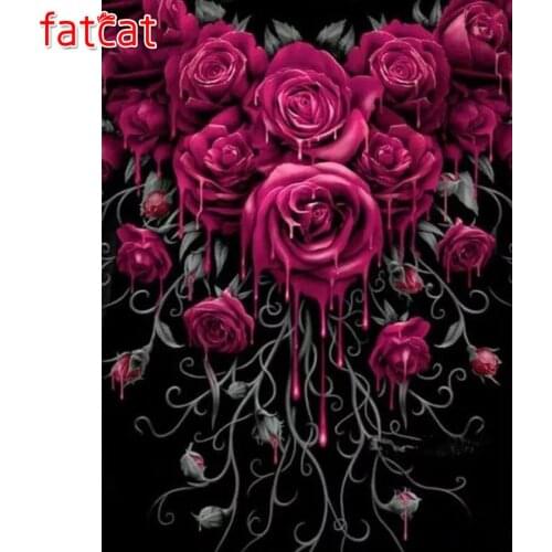 FATCAT Red rose flower 5d diy diamond painting kits full square round drill diamond embroidery sale wall decoration AE3030