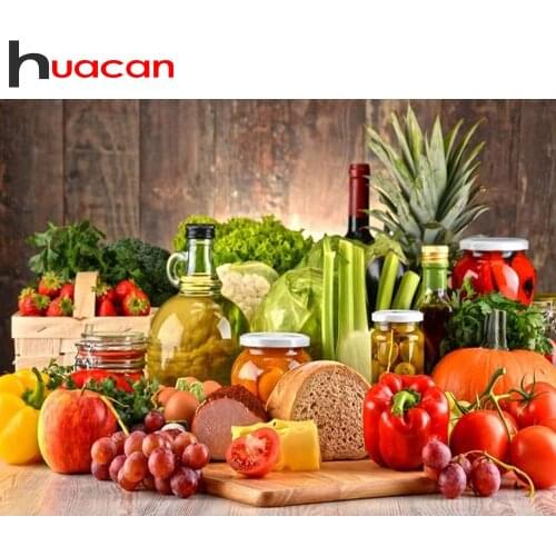 Huacan Diamond Painting Full Square/Round Fruit 5D DIY Diamonds Embroidery Kits Decorations Home Gift