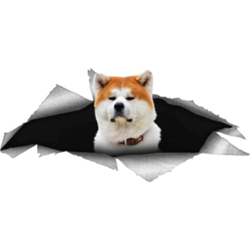 Interesting Car Sticker Accessories 3D Animal Akita Inu Dog Pet Decal Car Window Waterproof PVC 13cm X 6cm