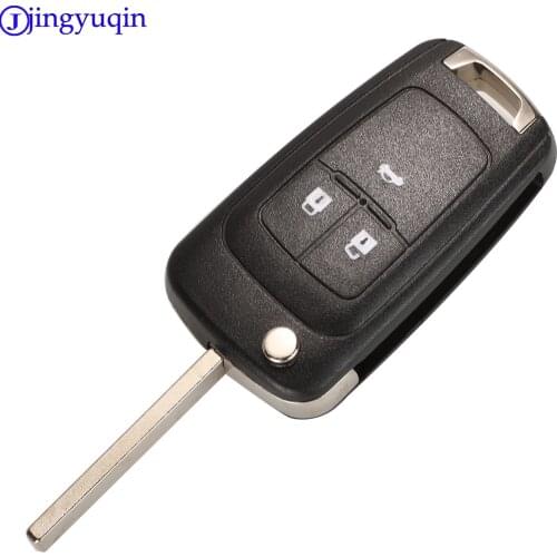 Jingyuqin 3B Folding Remote Car Key Shell For Chevrolet Cruze Epica Lova Camaro Impala 2 3 4 5 Button HU100 Blade Case Cover