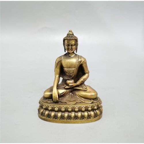 Chinese old copper statue of Pure copper Copper Sakyamuni Buddha Worship god