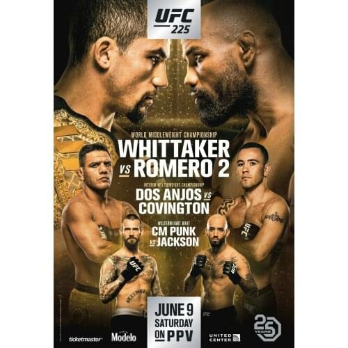 225 Whittaker vs Romero 2 - Dos Anjos vs Covington Art print Silk poster Home Wall Decor