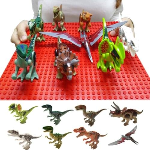Building Blocks Kids Assemble Toy Bricks Dinosaur Jurassic World Pterosaurs Triceratops Figures Models Toys for Children Gift