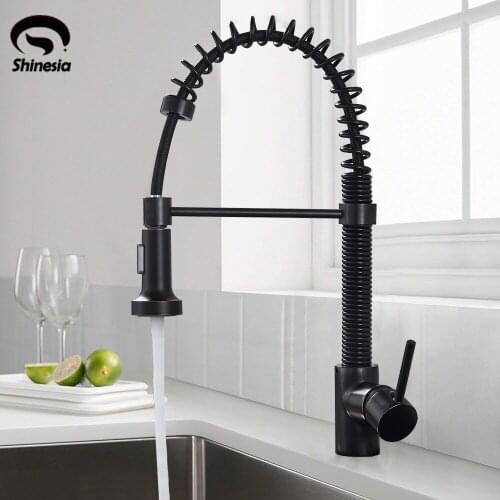 Black Bronze Kitchen Faucet Pull Out Sprayer Single Handle Mixer Tap Sink Faucet 360 Rotation Kitchen Faucet Hot and Cold Water