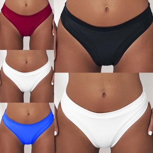 Summer Sexy Women Bikini Bottoms Mid-waist Swim Trunks Swimwear Women Beachwear Bottom Panties