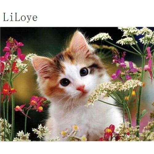 LI LOYE 5D Diamond painting Cat and rape Flower DIY Kit for embroidery pictures diamond pattern mosaic pattern Decorative FZ365