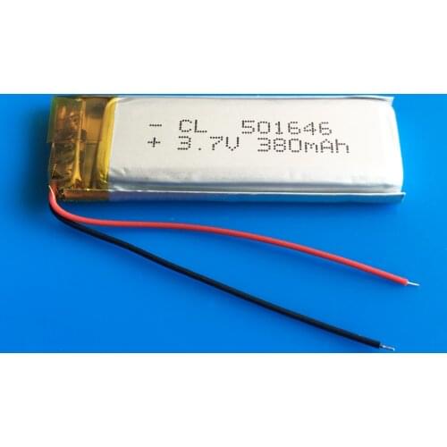 3.7V 380mAh 501646 Lithium Polymer LiPo Rechargeable Battery ion cells For Mp3 Mp4 Mp5 DIY PAD DVD E-book bluetooth headset