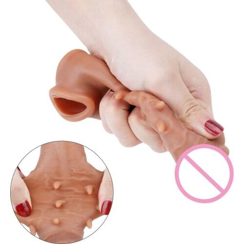 Soft Spiked Barb Delay Sleeve Triple Beam Fine Male Lock Fine Collar Male Enlarged Penis Girl G-spot Sex Toy Adult Birthday Gift