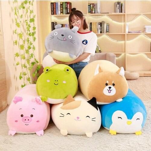 New Soft Animal Plush Toy Stuffed Cartoon Pillow Cushion Cute Fat Dog Cat Totoro Penguin Pig Frog Lovely kids Birthyday Gift