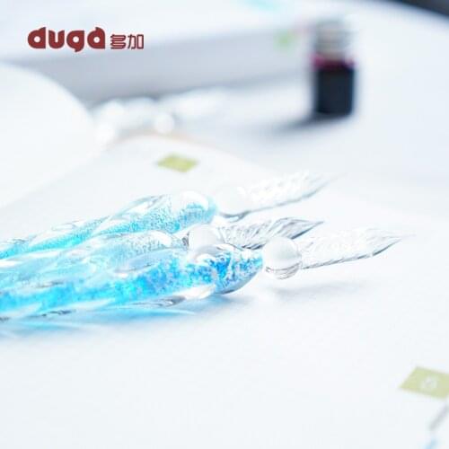 New Handmade Glass Drip Fountain Pen Vintage Glass Dip Dipping Pen Signature Filling Ink Fountain Pens With Gift Box