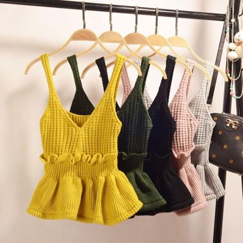 New Spring Autumn Slim Ruffles Knitted Vests Fashion Tassel Pullover Knittes Vest Elegant V-Neck All Match Knitting Coats Mw152