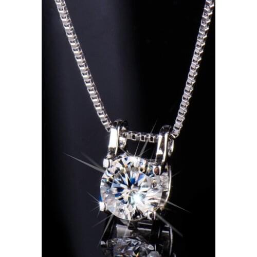 Moissanite necklace real 925 sterling silver wedding official store acessorios feminino jewelry pendant gifts for women