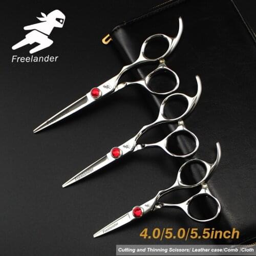 4"5"5.5" Silver Hair Scissors Japan 440C Hairdressing Scissors Thinning Shears Hairdresser professional hair cutting scissors