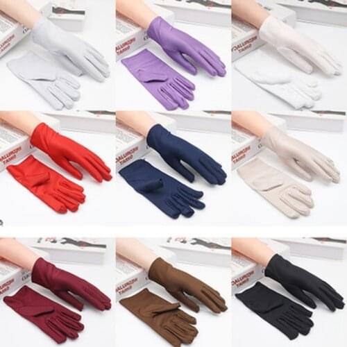 1Pair Summer Spandex Gloves Men Women Sunscreen Driving Glove Black Etiquette Thin Stretch Dance Tight White Jewelry Gloves