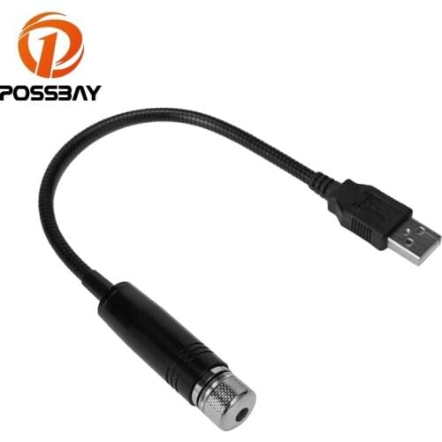 POSSBAY Car USB LED Atmosphere Ambient Star Light Ceiling Lamp Car Roof Lights Romantic Night DIY Interior Decorative Light