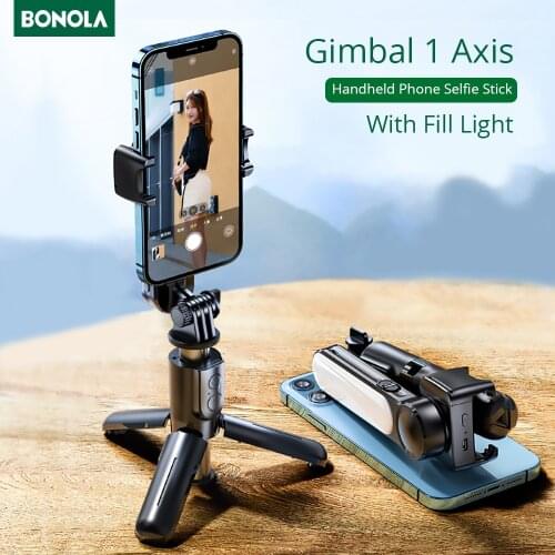 Bonola Handheld Gimbal Stabilizer Tripod Self Stick for Smartphone/Xiaomi/iPhone/Samsung/Huawei Mobile Phones Gimbal Adjustable