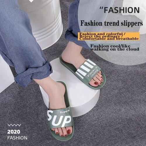 Summer Comfortable And Cool Mens Slippers HomeIndoor Casual Shoes Bathroom Non-Slip Sandals