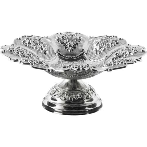 With rose Sugar Bowl Çikolatalık Fruit Bowl Kurabiyelik presentation plate saucer elegant plate silver color plate