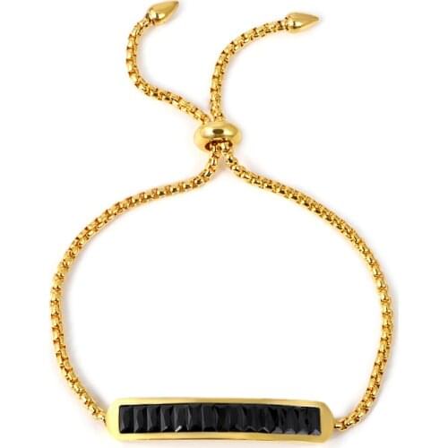 Summer Trendy Red/Black Crystals CZ Tag Bracelets & Bangles For Women Fashion Adjustable Chain Bracelets Wedding Lovers Jewelry