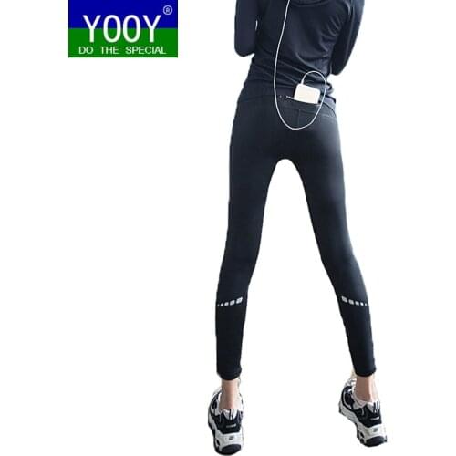 Women Sport Fitness Slim Leggings Elastic Gym Capris Tight Leggings Sportswear With Phone Pocket Yoga pants Compression Trousers