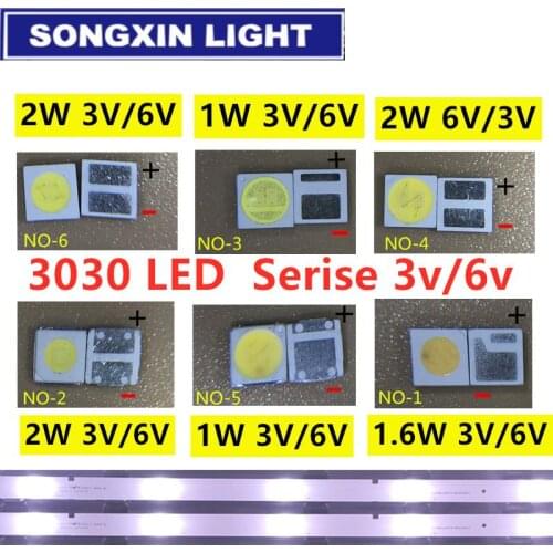 100PCS Factory Biggest Discount LED Backlight LEXTAR Replace lg jufei seoul 3030 3528 2835 6V 3V 1W 2W 210LM Cool white