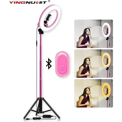 13'' LED Ring Light SMD 5500K Dimmable Circular Light With Phone Tripod Stand For Photography Studio YouTube Photo Makeup Lamp