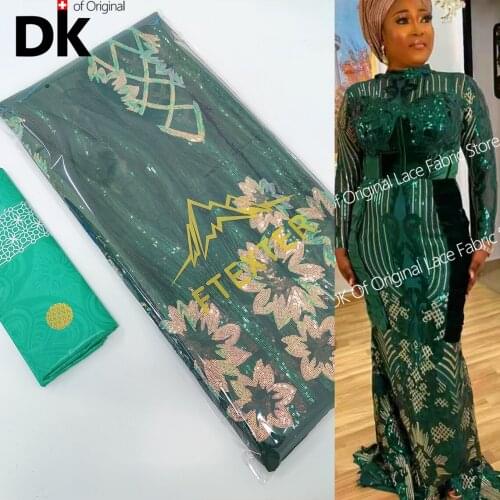 2.5+2.5 Yards African Lace Fabric Bazin Riche Brocade With Top Class French Sequins Sewing For Party Or Wedding Dresses Material