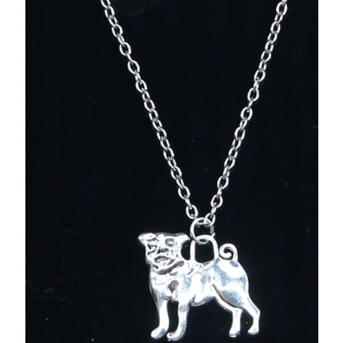 20pcs New Fashion Necklace 20x22mm dog pug Pendants Short Long Women Men Colar Gift Jewelry Choker