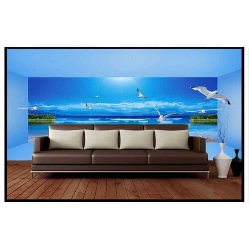 Custom 3d wallpaper murals wall paper 3 d beach background wall paintings beauty mural wallpaper home decoration