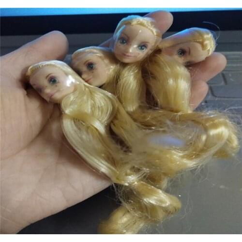 5pcs/lot Cute Vintage Retro Freckles Princess Long Hair Doll Head Make Up Doll Head Toys Girl Birthday Gift Collection