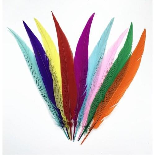 50Pcs/Lot Silver Pheasant Tail Feather for Crafts 30-80cm/12-32" Lady Amherst Pheasant Feathers Long Plume Decoration DIY Plumas