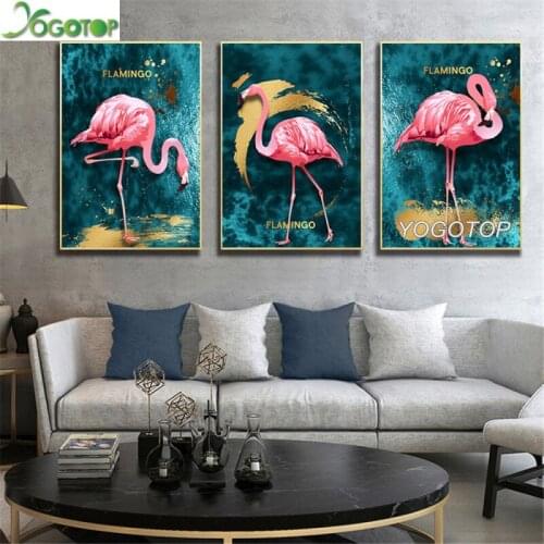 Diy Diamond Painting Flamingo Animal 5D Full Drill mosaic diamant Embroidery handcraft Home Decor puzzle 3pcs/set ML1056