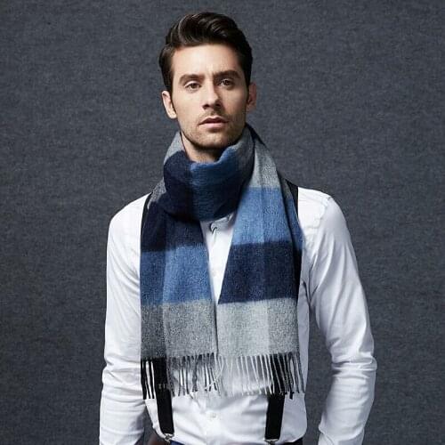 Black Gray Camel Plaid Wool Scarf Men Soft Warm Fashion Natural Fabric High Quality Free Shipping