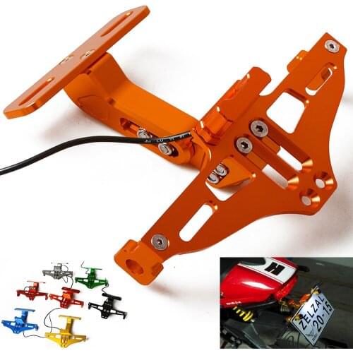 Motorcycle Rear License Plate Mount Holder with LED Light For SUZUKI HAYABUSA SFV650 GLADIUS SV1000/S SV650S sfv650 bandit 650