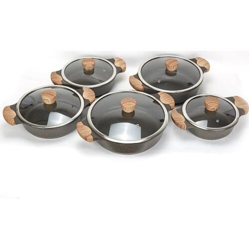 Double-Flavor Pot non stick Sichuan hot pot with glass cover cookware set hot pot Soup Pot korean cookware