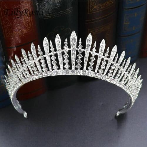 EillyRosia Bridal Headdress Crown Alloy Rhinestones Wedding Dress Hair Accessories Hairband Bride Princess Tiaras Queens Crown
