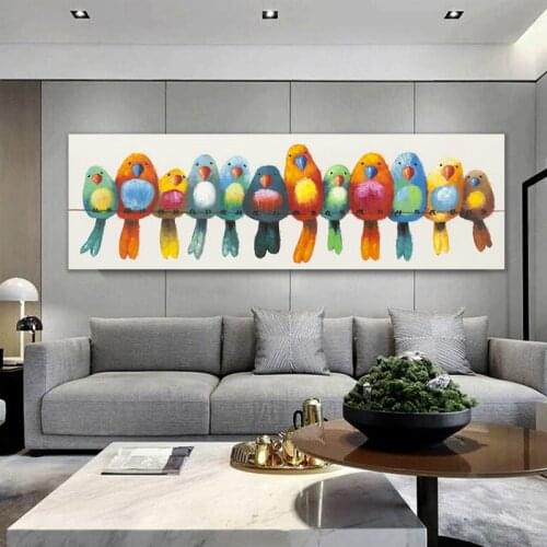 Colorful Cute Birds Painting on the Wall Loft Modern Decoratie Canvas Painting Wall Art Dropship Home Decor Posters and Prints